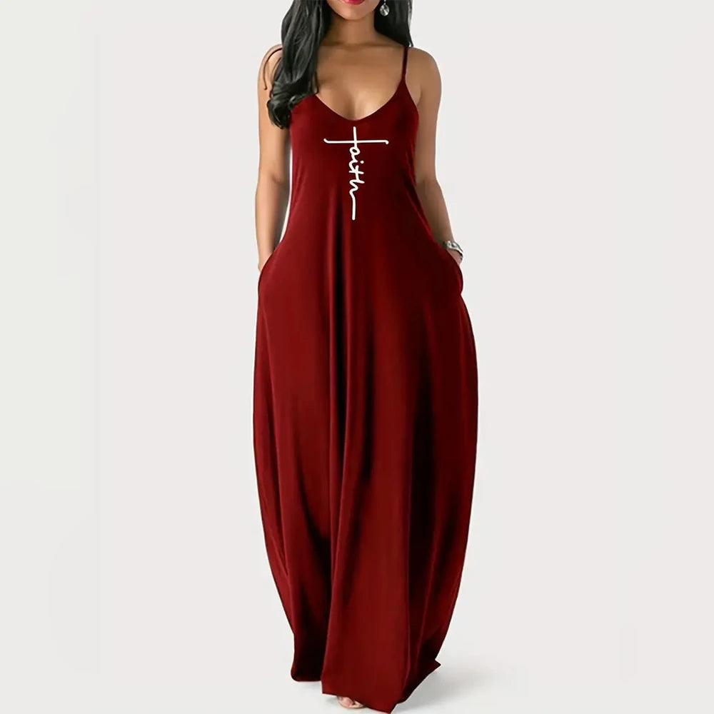 New Style Suspender Dress Colorful Gradient V-Neck Sleeveless Vest Maxi Dress Fashionable Backless Long Dress Summer For Women