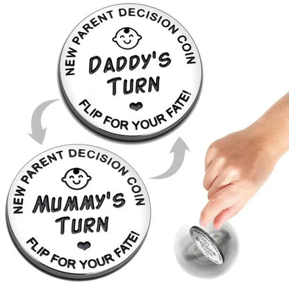 1pc Double-Sided Funny Baby Gift New Parents Decision Coin Pregnancy Gifts for New Mom Mother's Day Thanksgiving Christmas Gift