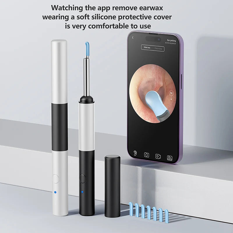 Wireless Ear Otoscopy 3.5mm Ultra-Thin WiFi Ear Scope Camera with Earwax Removal Tool Ear Cleaner with Gyroscope For IOS Android