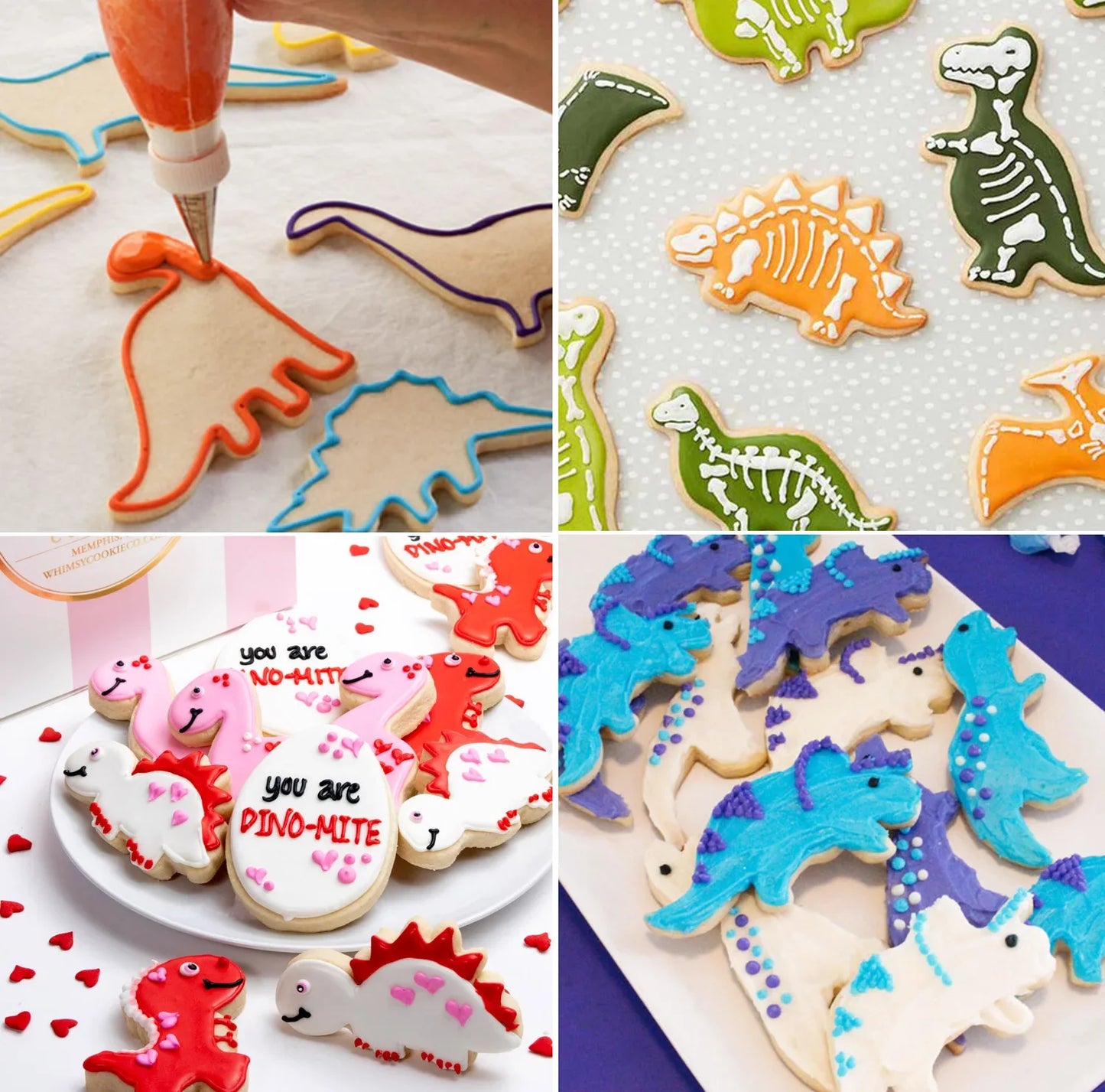 7pcs/set Stainless Dino Dinosaur Cookie Cutter Food Drawings Baking for Children Bake Supplies Tools