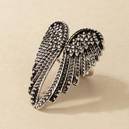 Retro Angel Wings Large Ring For Women Unisex Vintage Open Ring Punk Gothic Rock Hiphop Accessories Designer Jewelry Lovers Gift