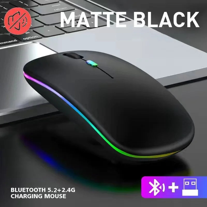 Wireless Mouse RGB Rechargeable Mice Wireless Computer Mause LED Backlit Ergonomic Gaming Mouse For Laptop PC