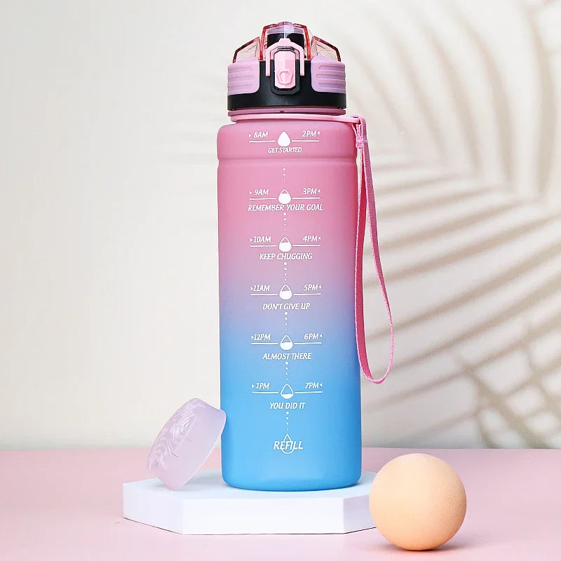 NEW Summer 500/1000ML Frosted Sports Water Bottle Portable Leak-proof Seal BPA-free Gourd Drinking Bottle Healthy Tritan Bottle