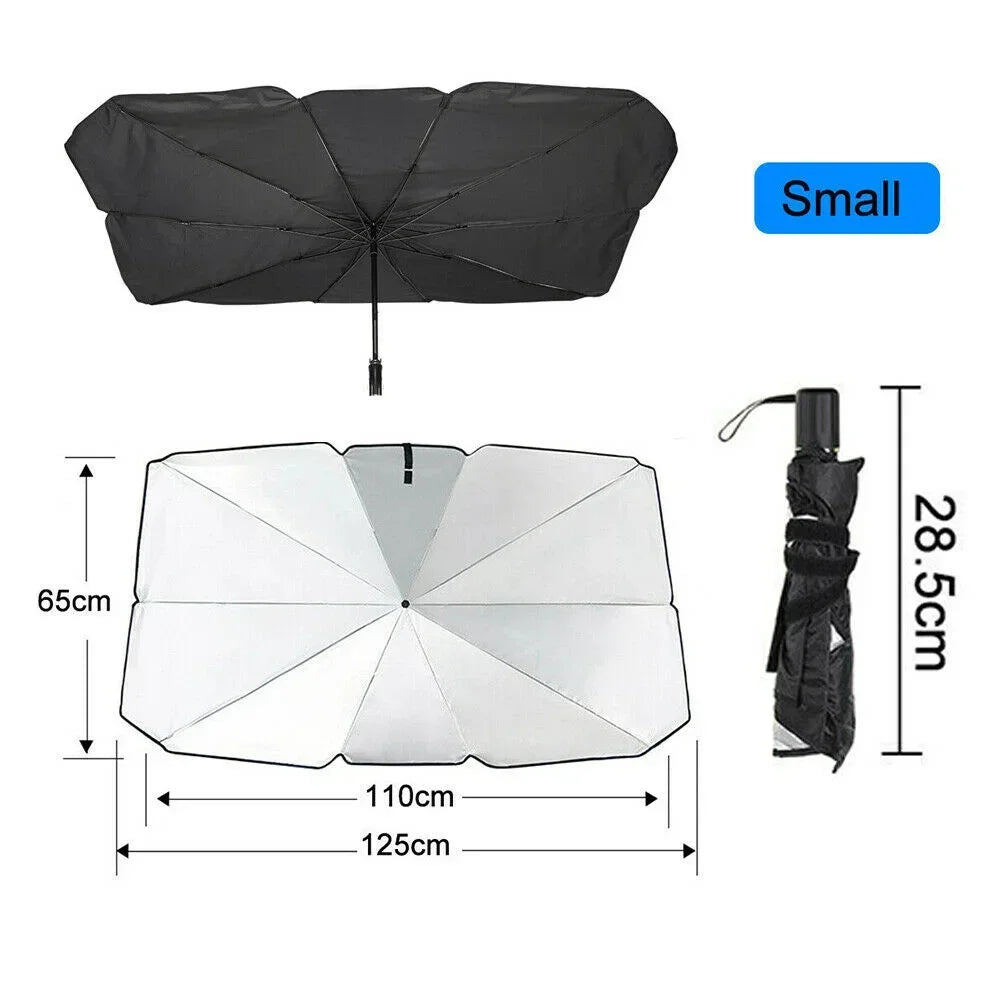 Car Sunshade Umbrella Front Windshield Silver Glue Sunshade Umbrella Uv Resistant Folding Car Umbrella Car Sunscreen Accessories