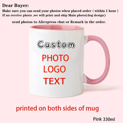 Personalized Family Photo Mug, Customize Kids,Lovers,Logo, Text, Dog, Cat ,photos Mugs, Tea Milk Cup, Mother's Day Gift 330ML