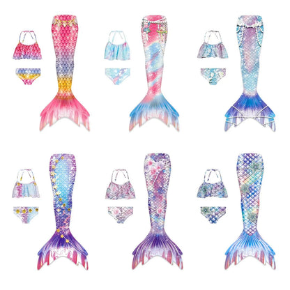 Adult Woman Mermaid Tails Swimming Dress Princess Swim Clothes Swimsuit Cosplay Costumes Beach Bikini Swimwear Bathing Clothing