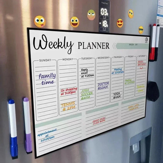 Magnetic Monthly Weekly Planner Calendar Table Dry Erase Whiteboard Blackboard Fridge Sticker Message Board Menu