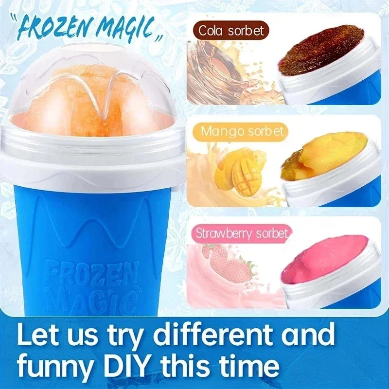 Homemade Smoothie Cup Quick Freezing Ice Cream Bottle DIY Summer Ice Cup Portable Squeezable Slushie Cups