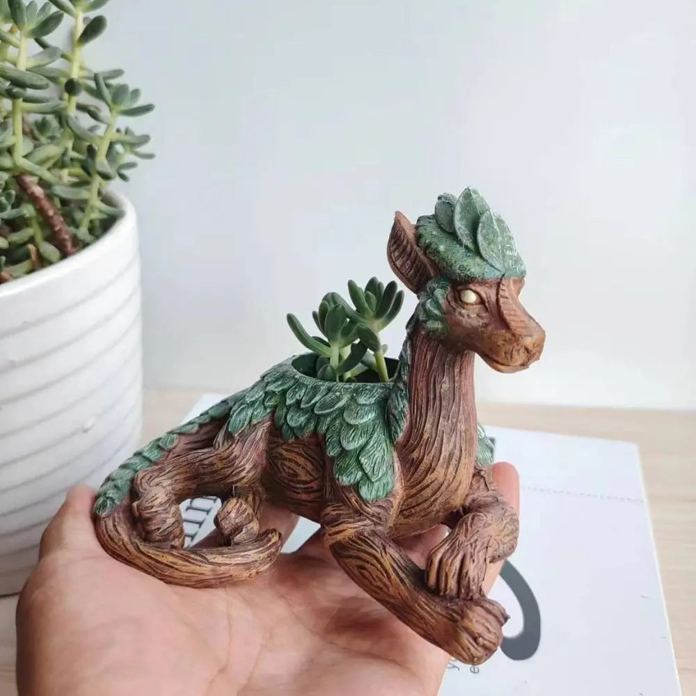 Creative Dragon Tree Planter, Succulent Planter, Garden Statue, Resin Gift for Nature Lovers, Perfect for Friends and Family