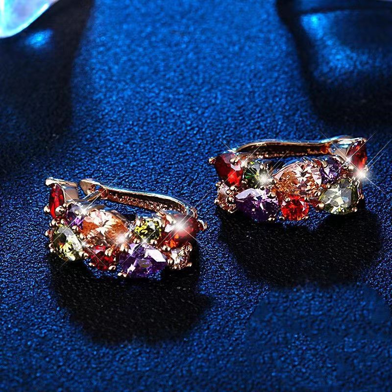 Diamond Crystal Zircon Ear Clip Affordable Luxury Earrings Women